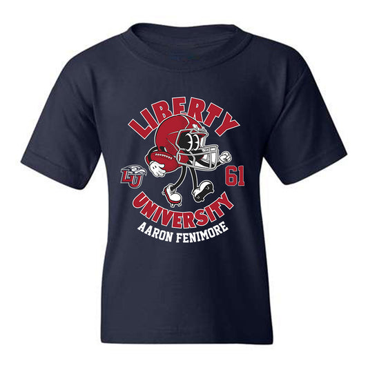 Liberty - NCAA Football : Aaron Fenimore - Navy Fashion Shersey Youth T-Shirt
