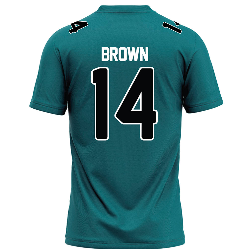 Coastal Carolina - NCAA Football : Jared Brown - Teal Jersey