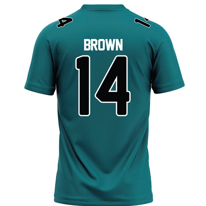 Coastal Carolina - NCAA Football : Jared Brown - Teal Jersey