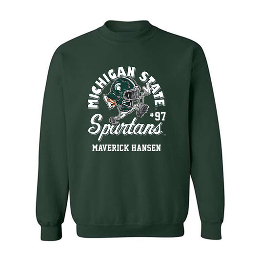 Michigan State - NCAA Football : Maverick Hansen - Fashion Shersey Sweatshirt