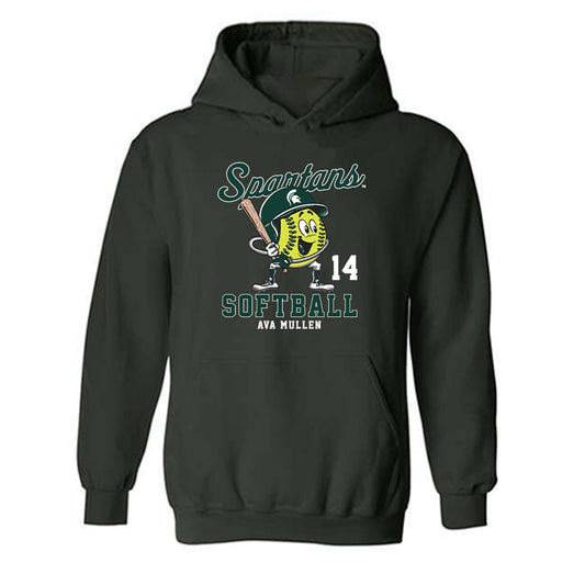 Michigan State - NCAA Softball : Ava Mullen - Hooded Sweatshirt Fashion Shersey
