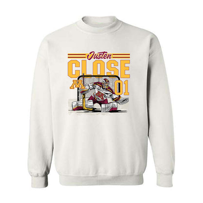 Minnesota - NCAA Men's Ice Hockey : Justen Close - Caricature Sweatshirt