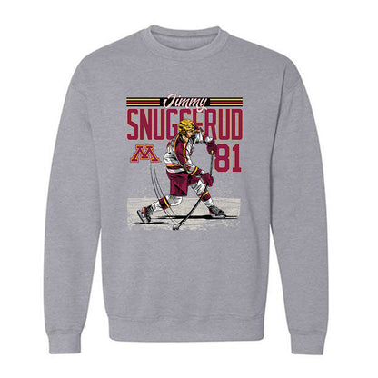 Minnesota - NCAA Men's Ice Hockey : Jimmy Snuggerud - Caricature Sweatshirt