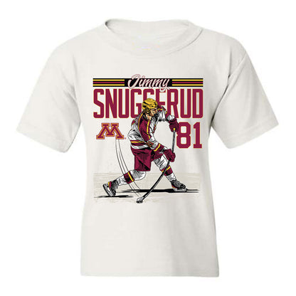 Minnesota - NCAA Men's Ice Hockey : Jimmy Snuggerud - Caricature Youth T-Shirt