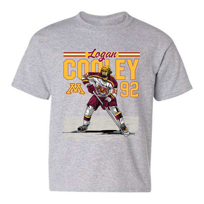 Minnesota - NCAA Men's Ice Hockey : Logan Cooley - Caricature Youth T-Shirt