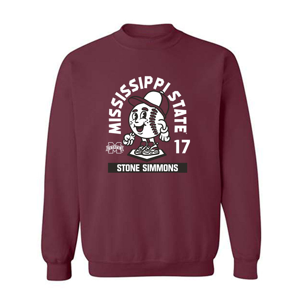 Mississippi State - NCAA Baseball : Stone Simmons - Crewneck Sweatshirt Fashion Shersey