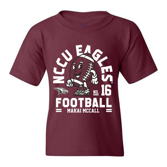 NCCU - NCAA Football : Makai McCall - Maroon Fashion Shersey Youth T-Shirt