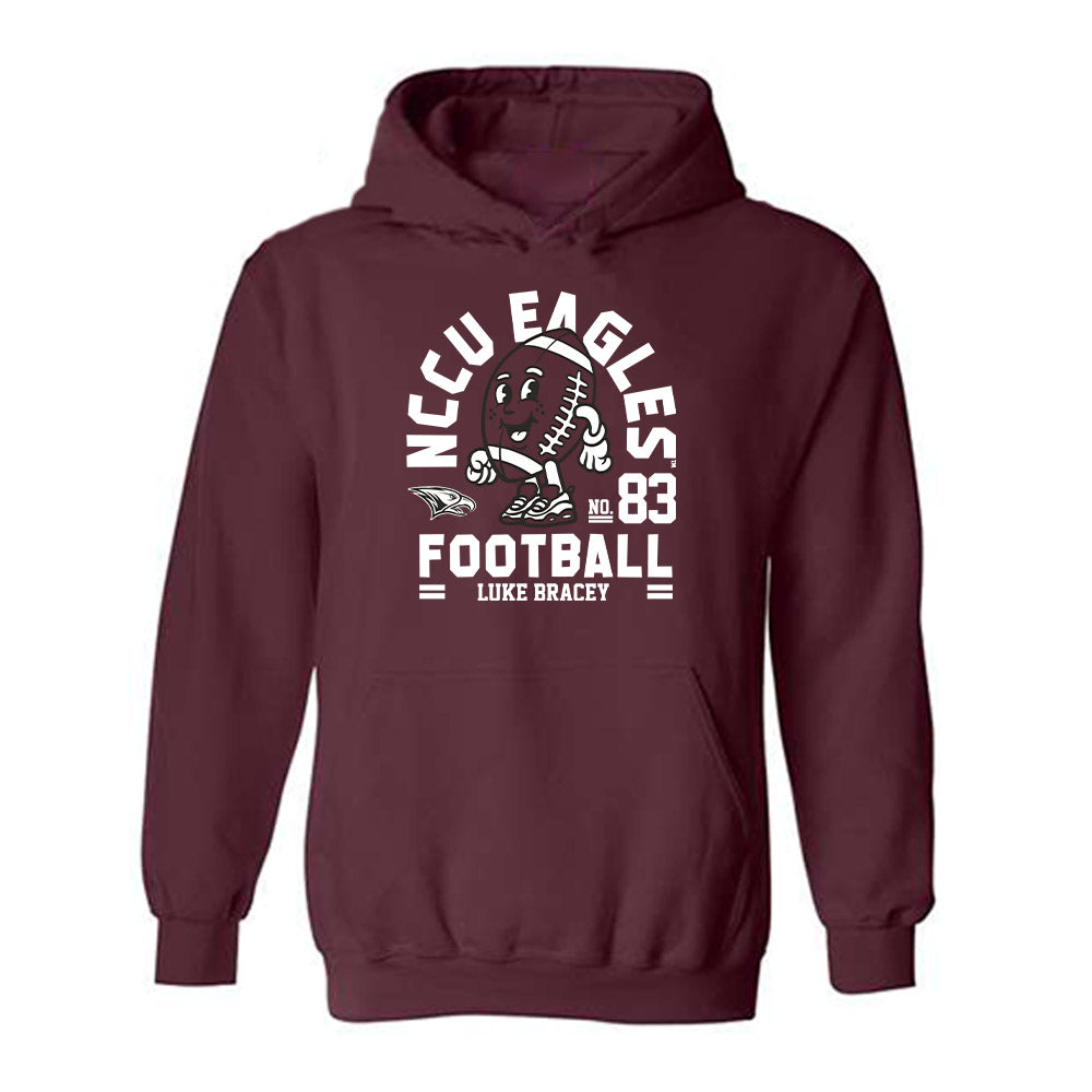 NCCU - NCAA Football : Luke Bracey - Maroon Fashion Shersey Hooded Sweatshirt