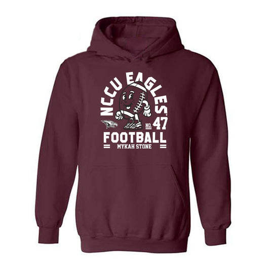 NCCU - NCAA Football : Mykah Stone - Maroon Fashion Shersey Hooded Sweatshirt