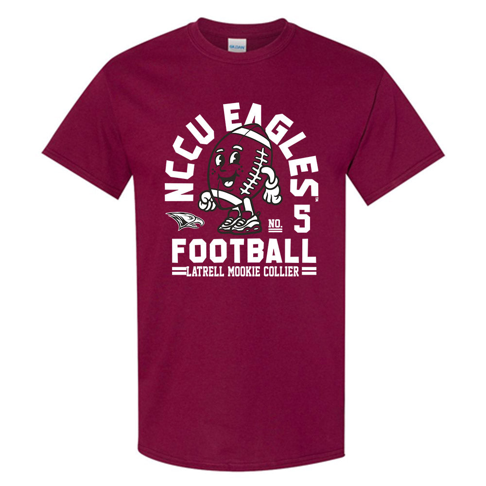 NCCU - NCAA Football : Latrell "Mookie" Collier - Maroon Fashion Shersey Short Sleeve T-Shirt