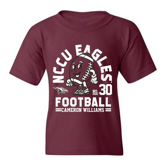 NCCU - NCAA Football : Cameron Williams - Maroon Fashion Shersey Youth T-Shirt