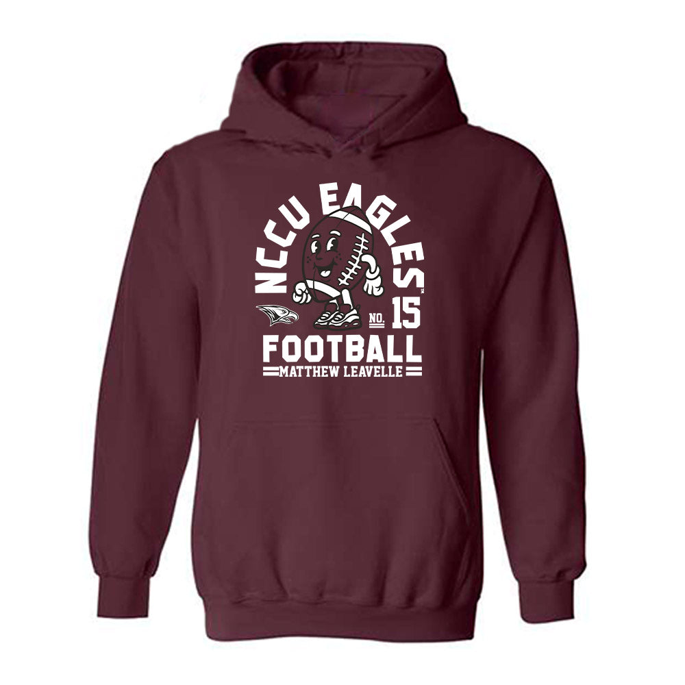 NCCU - NCAA Football : Matthew Leavelle - Maroon Fashion Shersey Hooded Sweatshirt