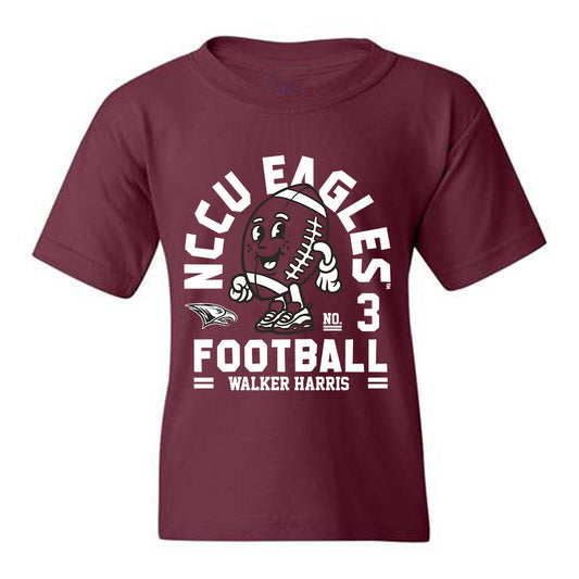 NCCU - NCAA Football : Walker Harris - Maroon Fashion Shersey Youth T-Shirt