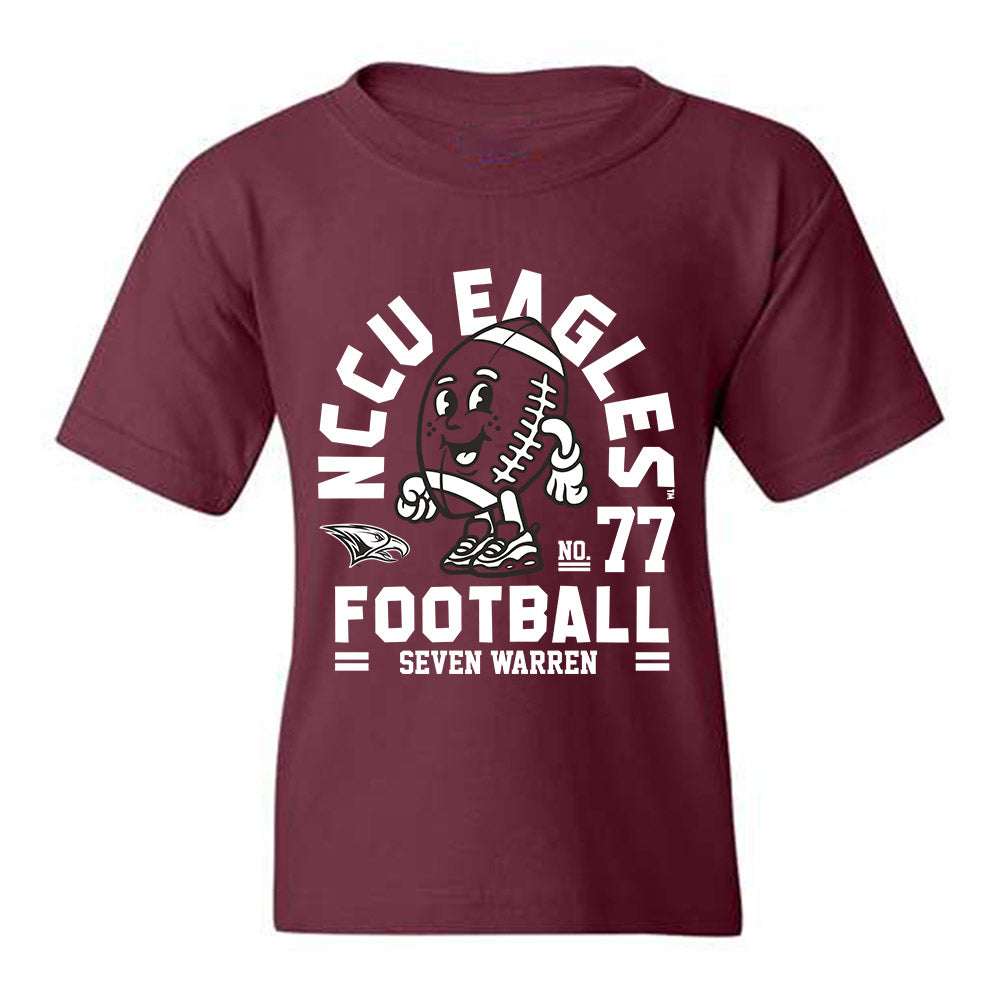 NCCU - NCAA Football : Seven Warren - Maroon Fashion Shersey Youth T-Shirt