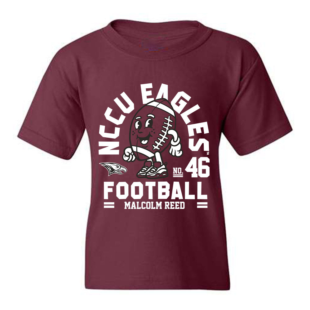 NCCU - NCAA Football : Malcolm Reed - Maroon Fashion Shersey Youth T-Shirt