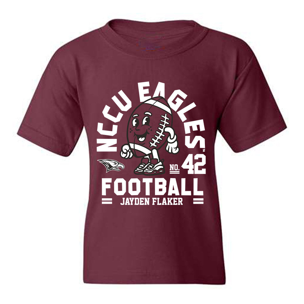 NCCU - NCAA Football : Jayden Flaker - Maroon Fashion Shersey Youth T-Shirt