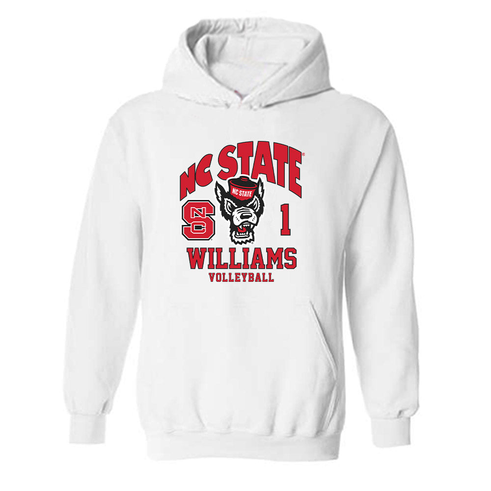 NC State - NCAA Women's Volleyball : Madison Williams - White Fashion Shersey Hooded Sweatshirt