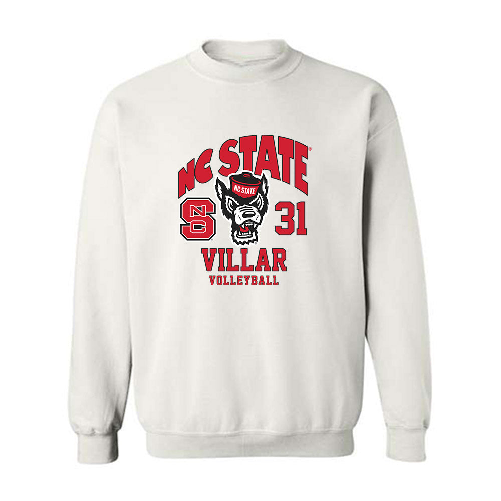 NC State - NCAA Women's Volleyball : Elaisa Villar - White Fashion Shersey Sweatshirt