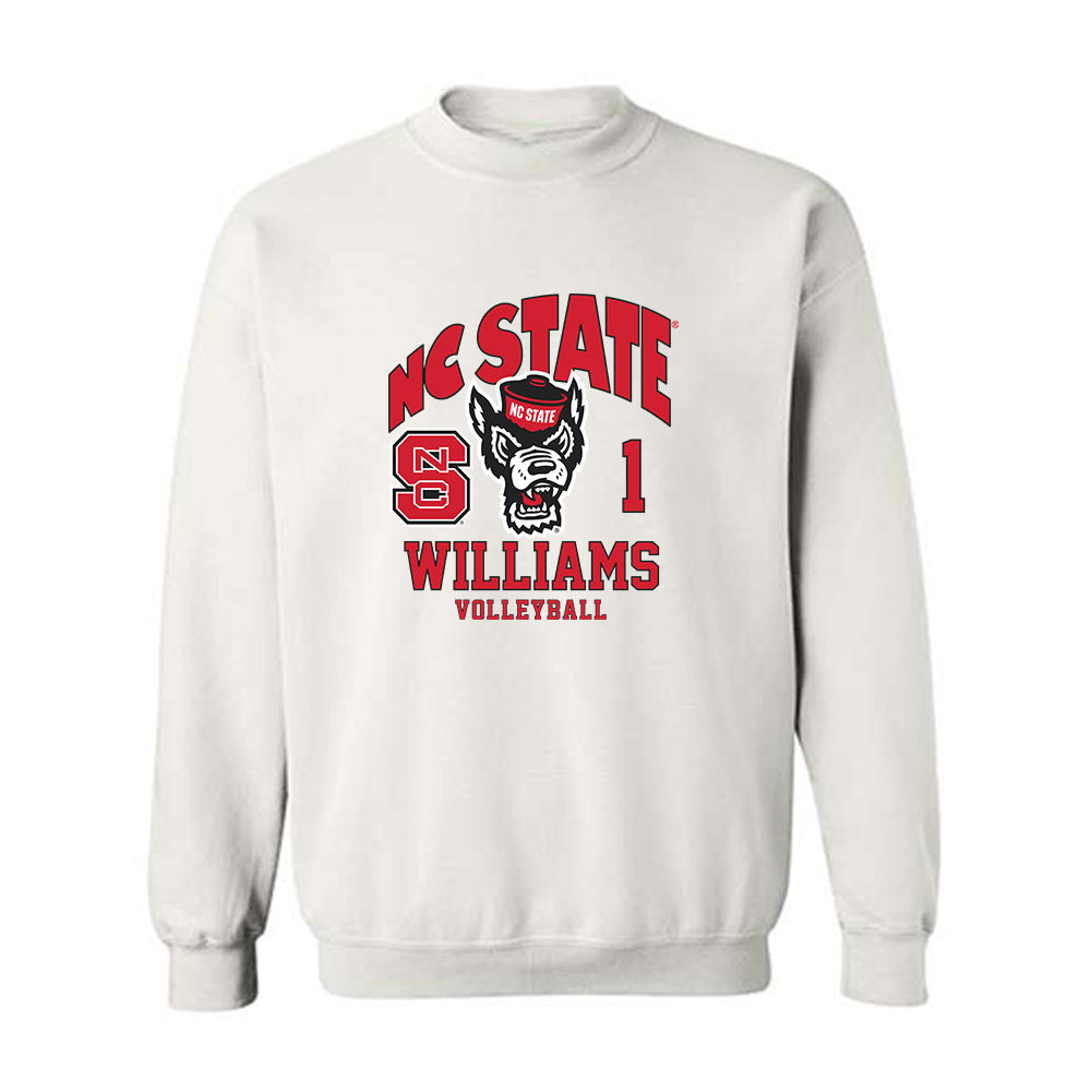 NC State - NCAA Women's Volleyball : Madison Williams - White Fashion Shersey Sweatshirt