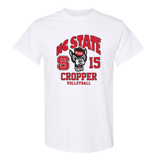 NC State - NCAA Women's Volleyball : Lily Cropper - White Fashion Shersey Short Sleeve T-Shirt