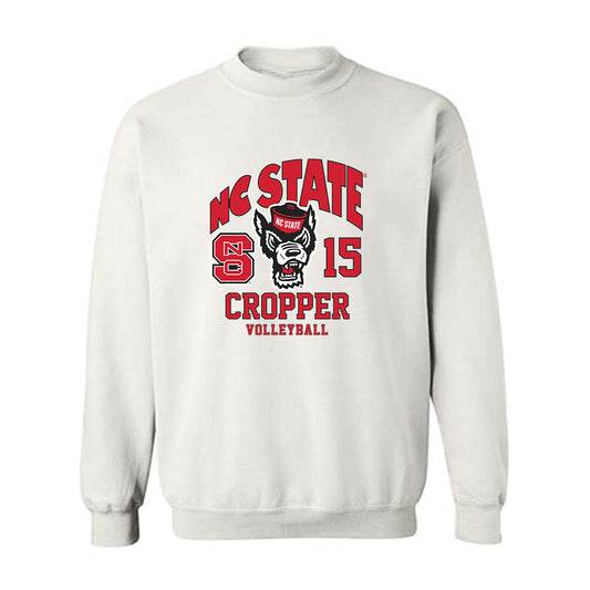 NC State - NCAA Women's Volleyball : Lily Cropper - White Fashion Shersey Sweatshirt