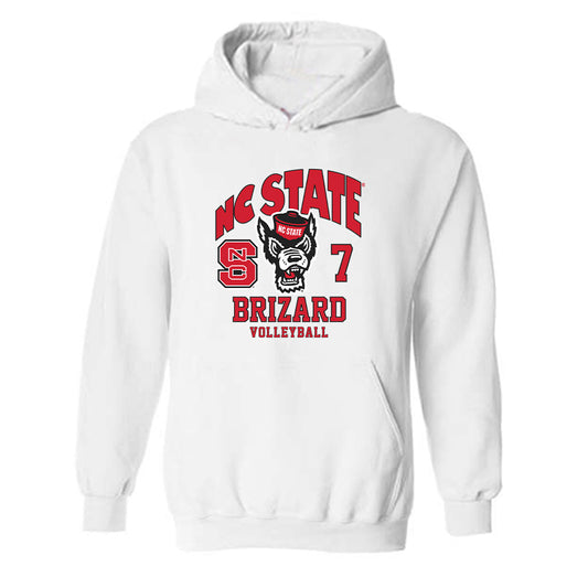 NC State - NCAA Women's Volleyball : Ava Brizard - White Fashion Shersey Hooded Sweatshirt