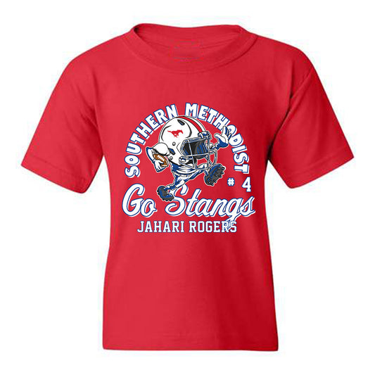 SMU - NCAA Football : Jahari Rogers - Red Fashion Shersey Youth T-Shirt