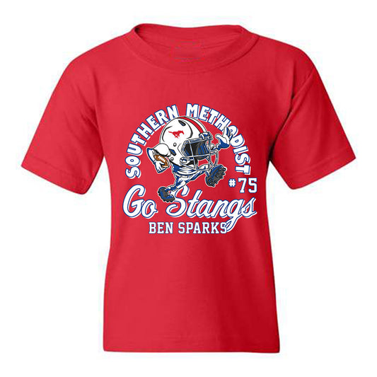 SMU - NCAA Football : Ben Sparks - Red Fashion Shersey Youth T-Shirt