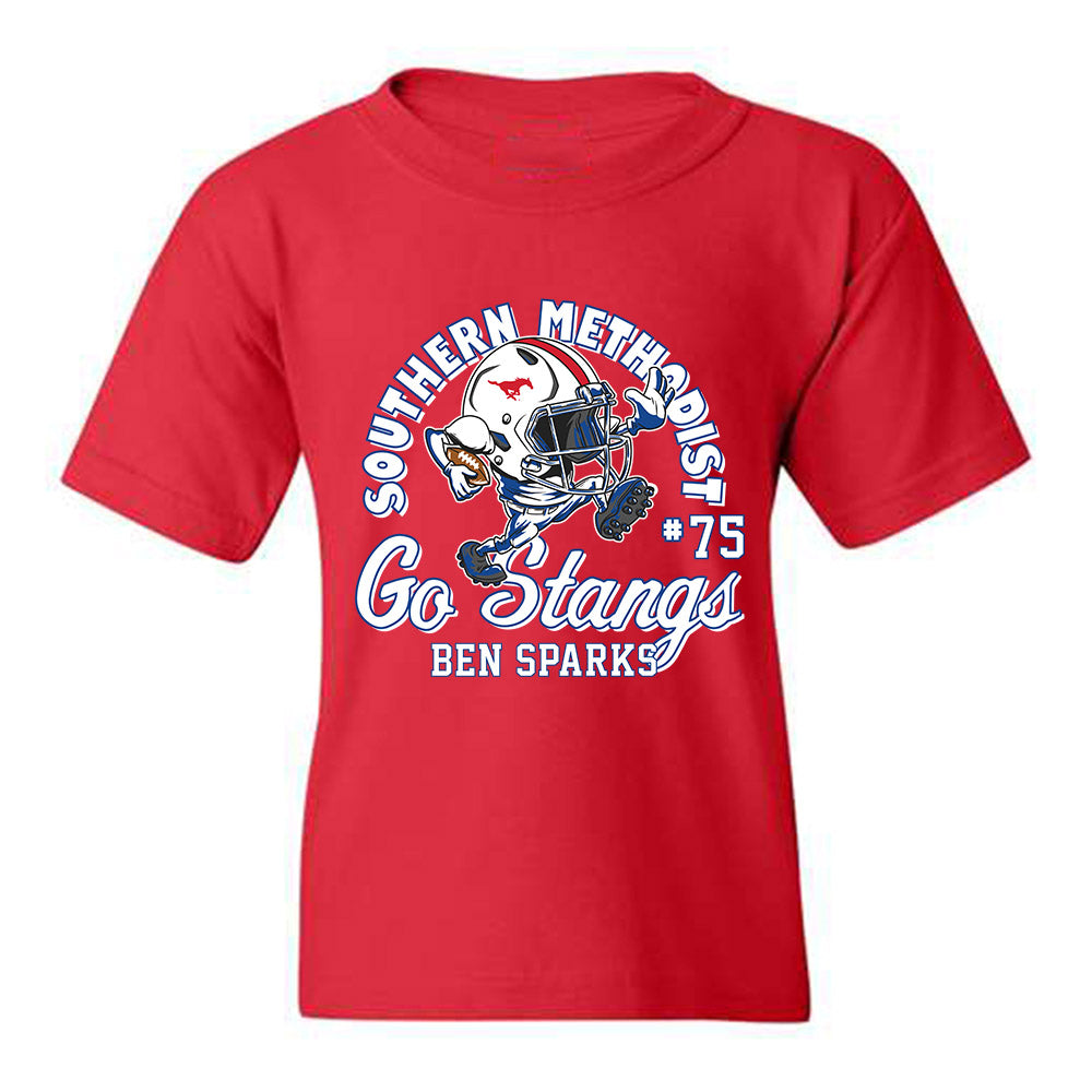 SMU - NCAA Football : Ben Sparks - Red Fashion Shersey Youth T-Shirt