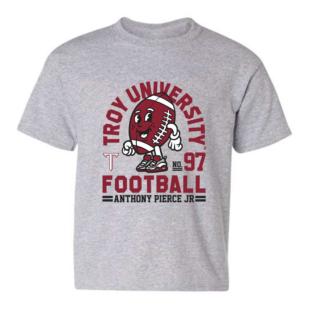 Troy - NCAA Football : Anthony Pierce Jr - Grey Fashion Youth T-Shirt