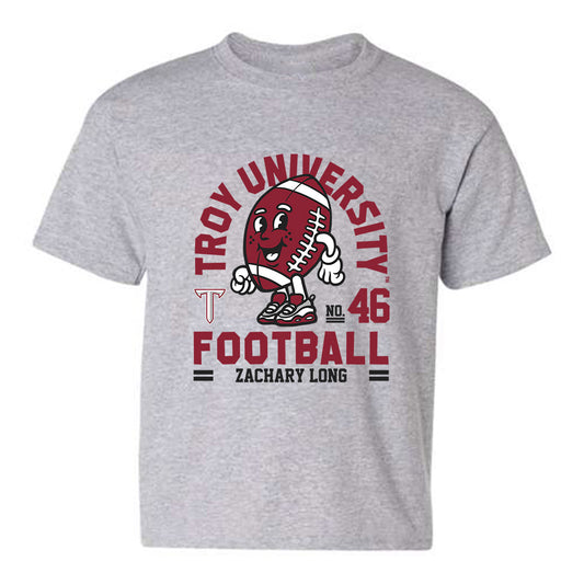 Troy - NCAA Football : Zachary Long - Grey Fashion Youth T-Shirt