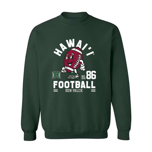 Hawaii - NCAA Football : Ben Falck - Green Fashion Sweatshirt