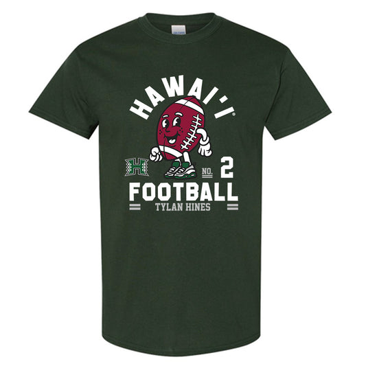 Hawaii - NCAA Football : Tylan Hines - Green Fashion Short Sleeve T-Shirt