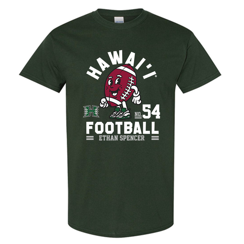 Hawaii - NCAA Football : Ethan Spencer - Green Fashion Short Sleeve T-Shirt