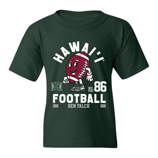 Hawaii - NCAA Football : Ben Falck - Green Fashion Youth T-Shirt