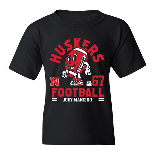 Nebraska - NCAA Football : Joey Mancino - Black Fashion Shersey Youth T-Shirt
