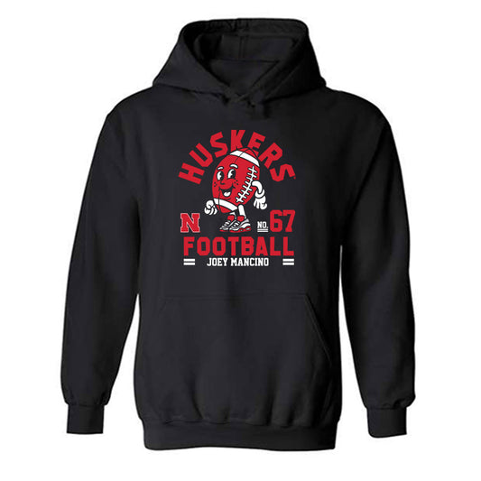 Nebraska - NCAA Football : Joey Mancino - Black Fashion Shersey Hooded Sweatshirt
