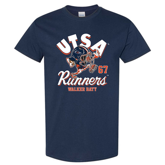 UTSA - NCAA Football : Walker Baty - Navy Fashion Shersey Short Sleeve T-Shirt