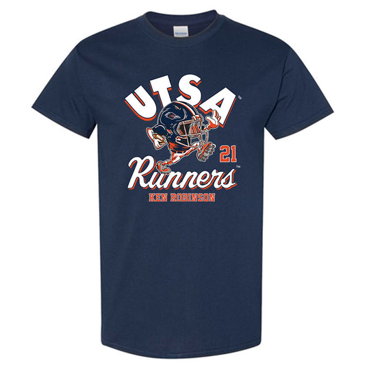 UTSA - NCAA Football : Ken Robinson - Navy Fashion Shersey Short Sleeve T-Shirt
