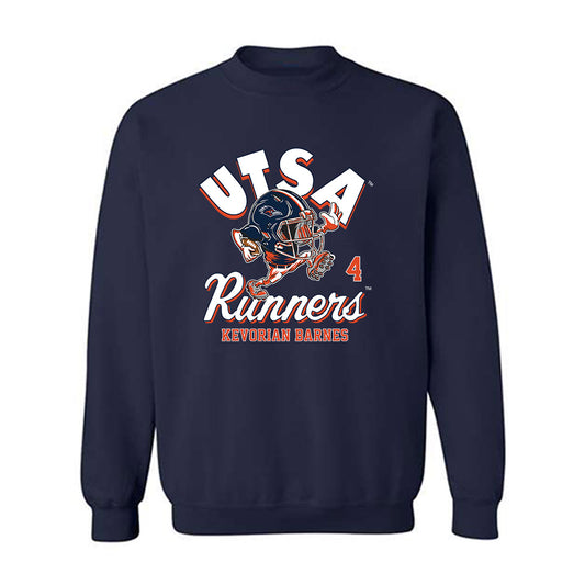 UTSA - NCAA Football : Kevorian Barnes - Navy Fashion Shersey Sweatshirt