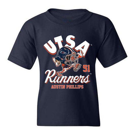 UTSA - NCAA Football : Austin Phillips -  Navy Fashion Youth T-Shirt