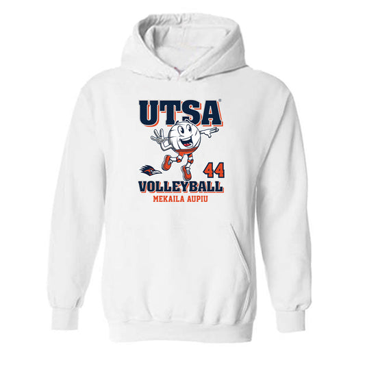 UTSA - NCAA Women's Volleyball : Mekaila Aupiu - White Fashion Shersey Hooded Sweatshirt