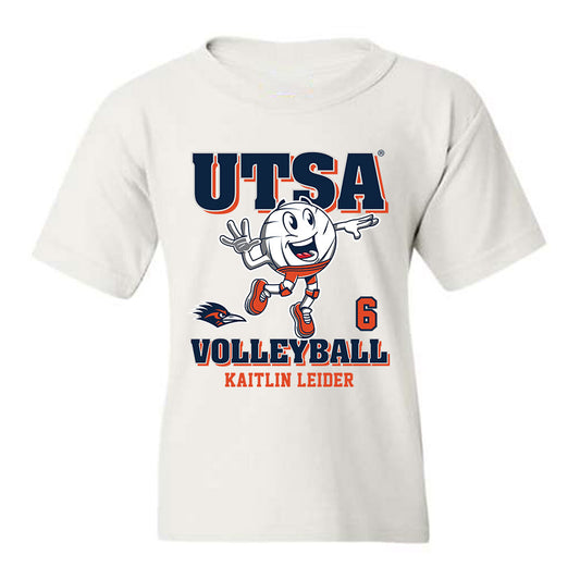 UTSA - NCAA Women's Volleyball : Kaitlin Leider - White Fashion Shersey Youth T-Shirt