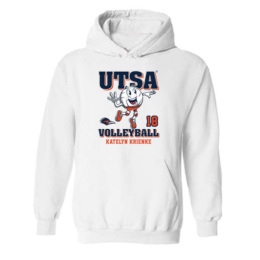 UTSA - NCAA Women's Volleyball : Katelyn Krienke - White Fashion Shersey Hooded Sweatshirt
