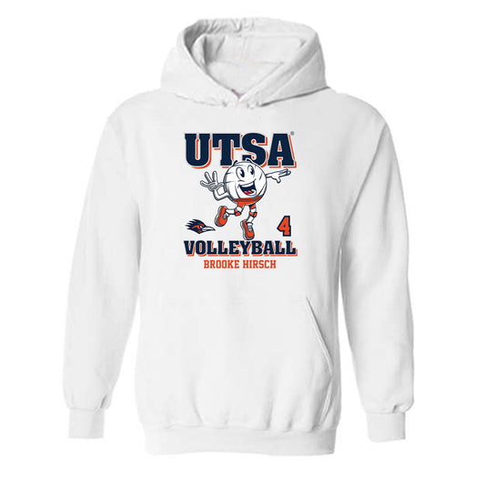 UTSA - NCAA Women's Volleyball : Brooke Hirsch - White Fashion Shersey Hooded Sweatshirt