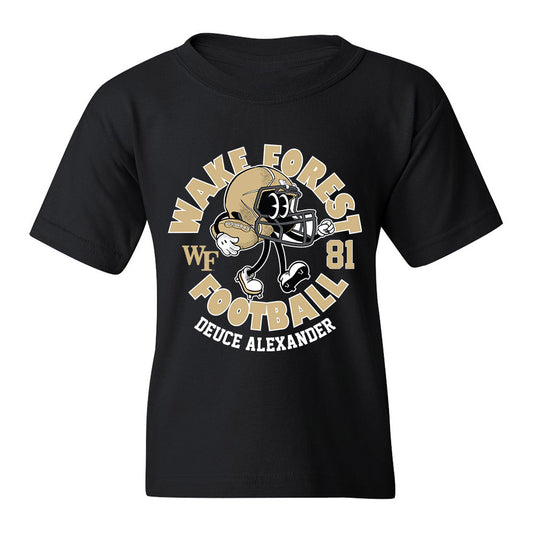 Wake Forest - NCAA Football : Deuce Alexander - Black Fashion Shersey Youth T-Shirt