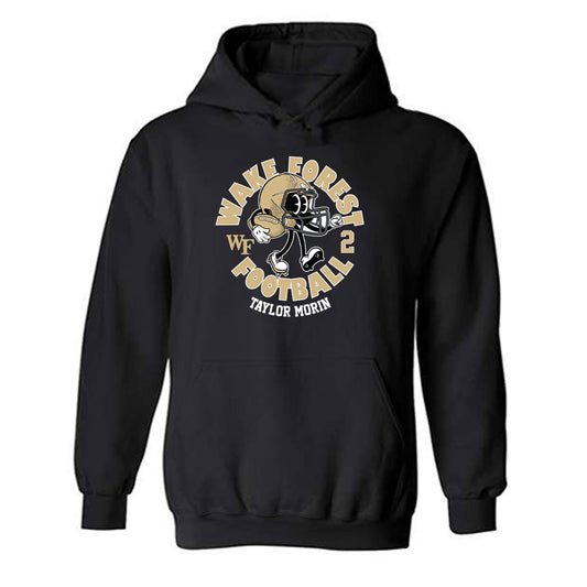 Wake Forest - NCAA Football : Taylor Morin - Black Fashion Shersey Hooded Sweatshirt
