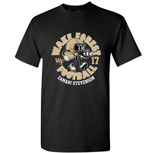 Wake Forest - NCAA Football : Zamari Stevenson - Black Fashion Shersey Short Sleeve T-Shirt