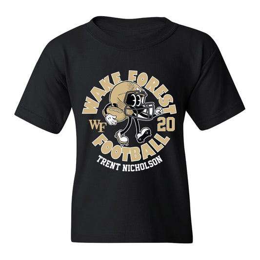Wake Forest - NCAA Football : Trent Nicholson - Black Fashion Shersey Youth T-Shirt