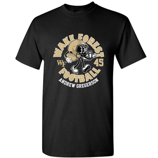 Wake Forest - NCAA Football : Andrew Gregerson - Black Fashion Shersey Short Sleeve T-Shirt